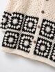 Crochet Men Polo shirt. Vintage Style Shirt, Granny Square Sweater, Acrylic. - Image 3