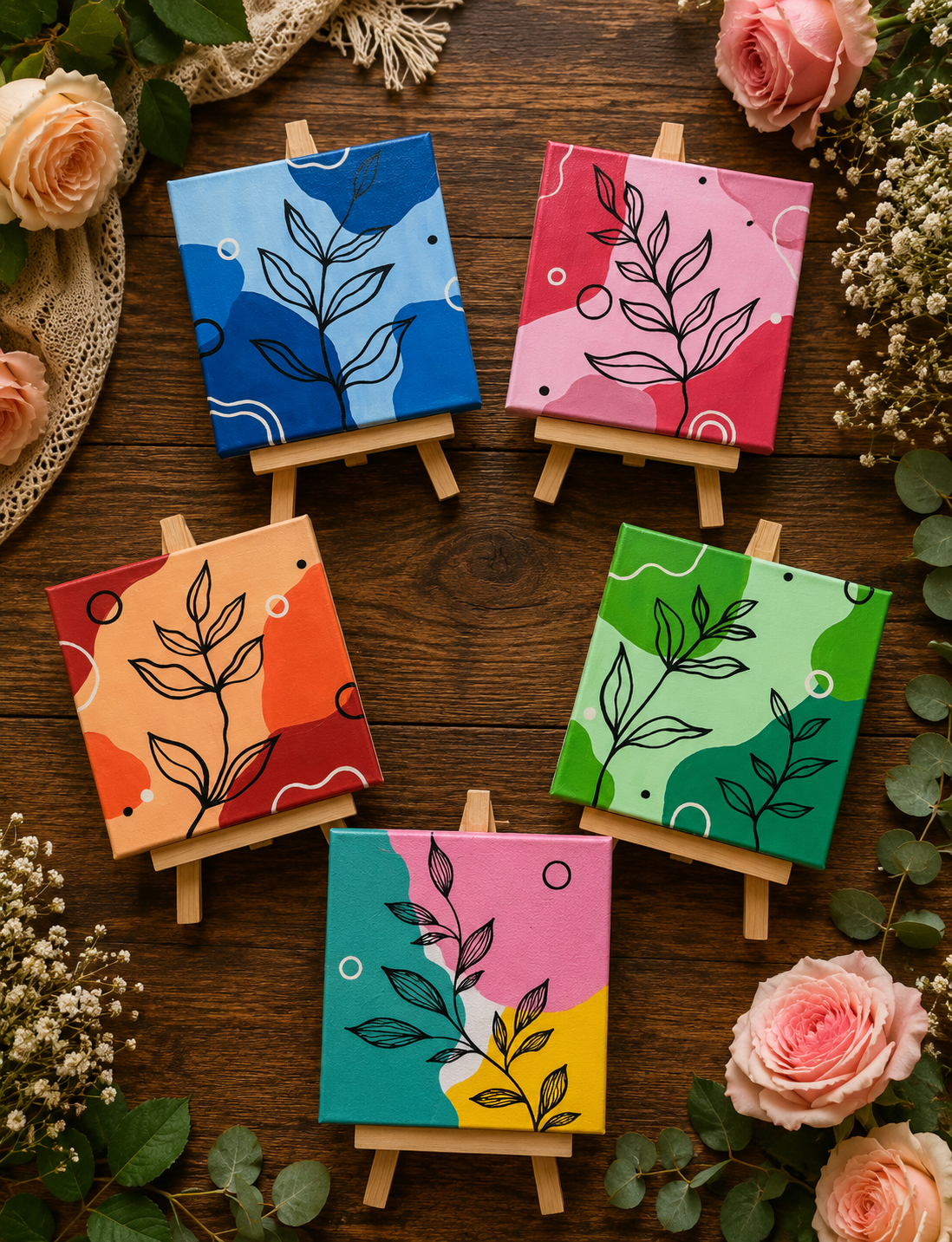 ChatGPT Image 2 Hand-Painted Mini Canvas / Mini Acrylic Paintings / 4x4 Canvas Art - Image 1