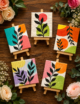 Hand-Painted Mini Canvas / Mini Acrylic Paintings / 4x4 Canvas Art