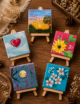 Hand-Painted Mini Canvas / Mini Acrylic Paintings / 4x4 Canvas Art