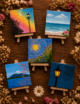 Hand-Painted Mini Canvas / Mini Acrylic Paintings / 4x4 Canvas Art