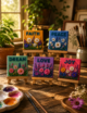 Hand-Painted Mini Canvas / Mini Acrylic Paintings / 4x4 Canvas Art