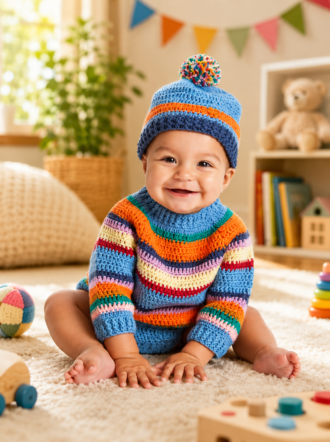 ChatGPT Image Jul 4, 2026, 10_21_52 PM Crochet Sweater Set, Baby Outfit, Gift - Image 1
