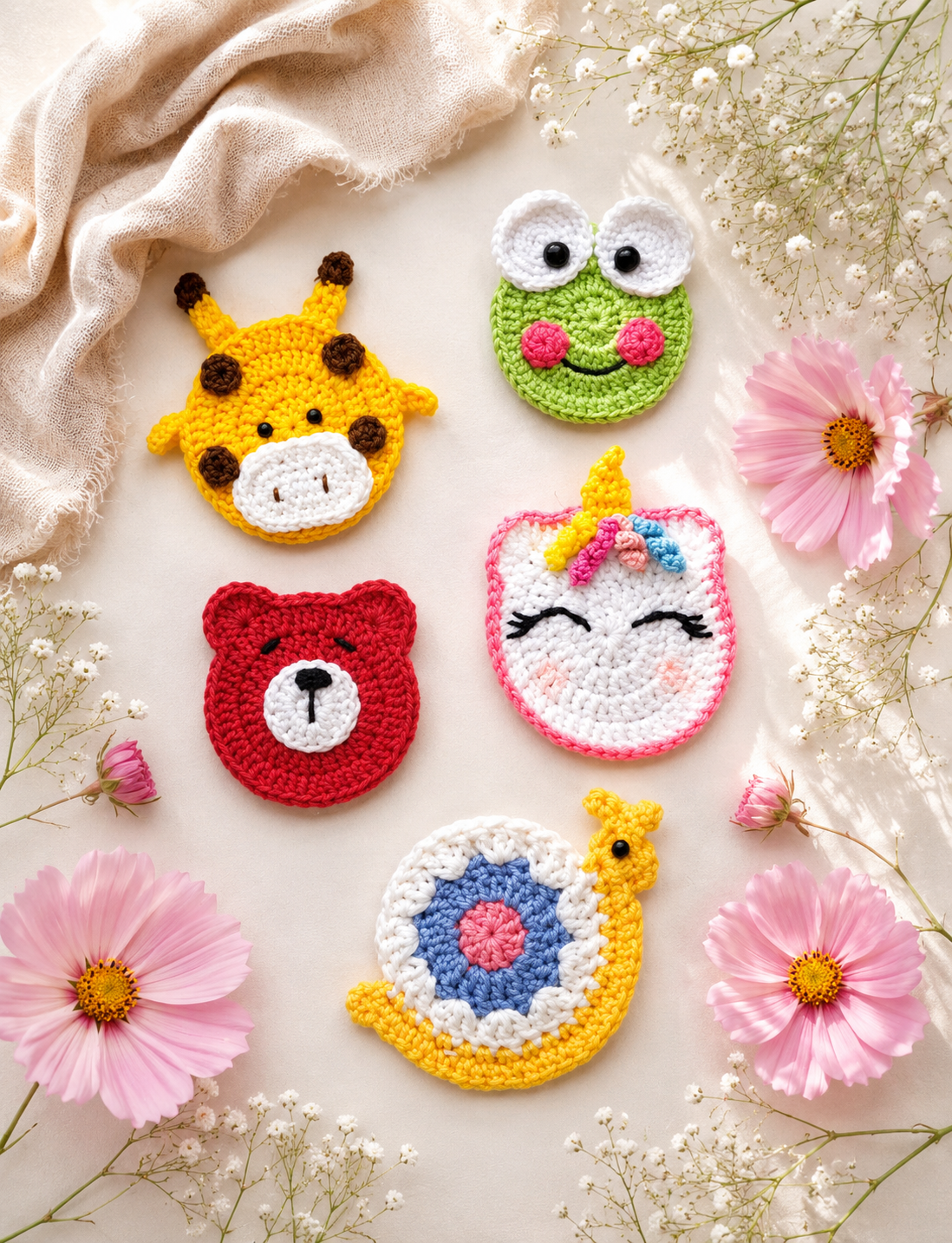 ChatGPT Image Jun 24, 2026, 04_31_48 PM Crochet Appliqué Set, 5 pcs - Image 1