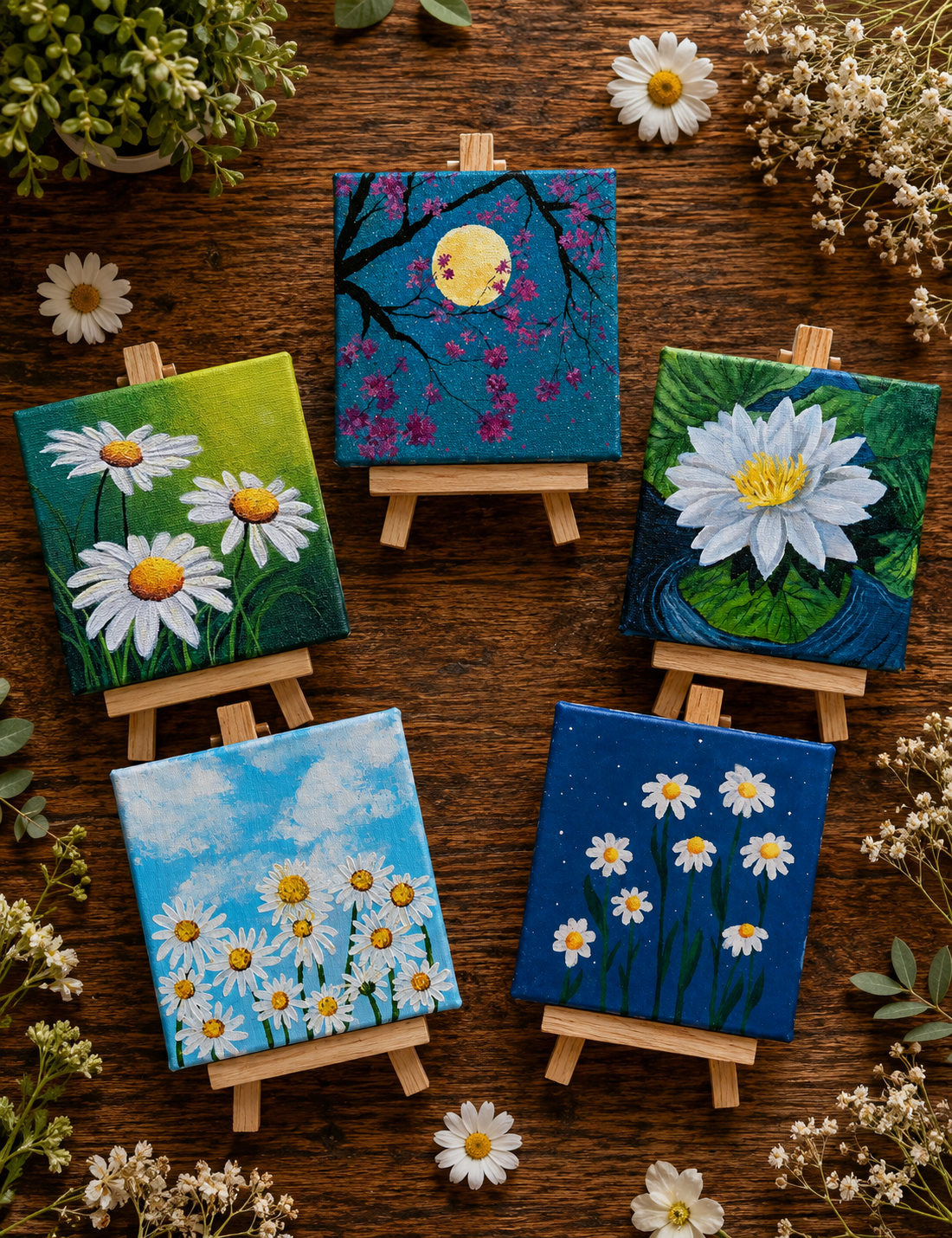 ChatGPT Image Jun 26, 2026, 05_12_29 AM Hand-Painted Mini Canvas / Mini Acrylic Paintings / 4x4 Canvas Art - Image 1
