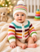 Crochet Baby Sweater & Cap