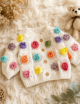 Crochet Baby Cardigan, Rainbow Flower. - Image 2