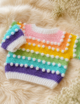 Rainbow Crochet Baby Sweater - Image 3