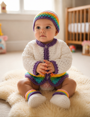 Crochet Baby Sweater Set