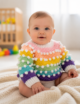 Rainbow Crochet Baby Sweater