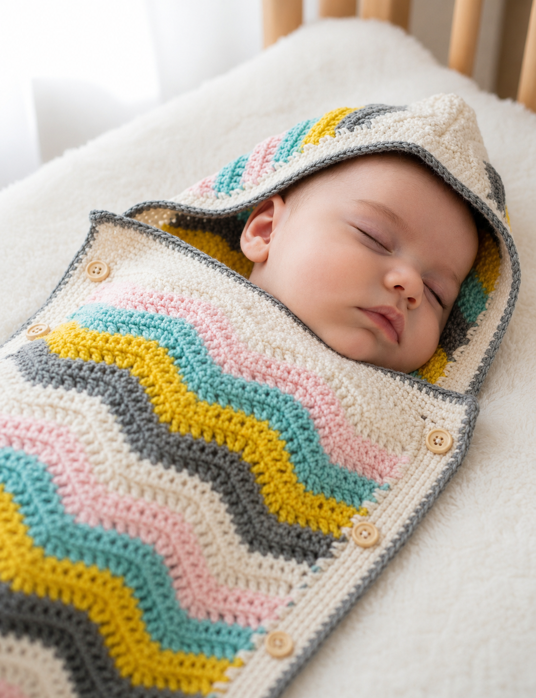 ChatGPT Image Jun 21, 2026, 10_32_28 PM Crochet Wavy Stripe Baby Swaddle - Image 1