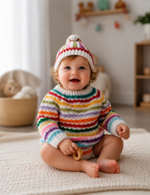 Crochet Baby Sweater & Cap