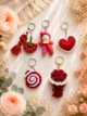 Handmade Crochet Keyrings, 5 pcs