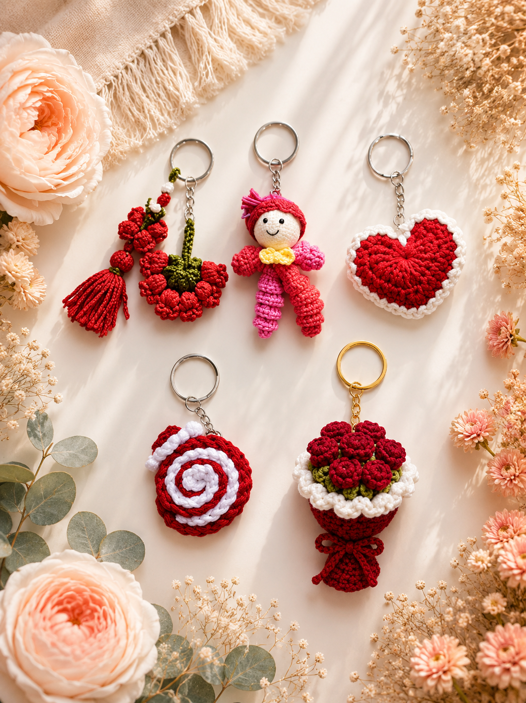 ChatGPT Image Jun 24, 2026, 09_27_24 PM Handmade Crochet Keyrings, 5 pcs - Image 1
