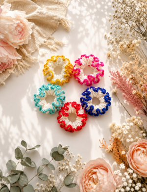 Crochet Scrunches, Fashion, 5 pcs
