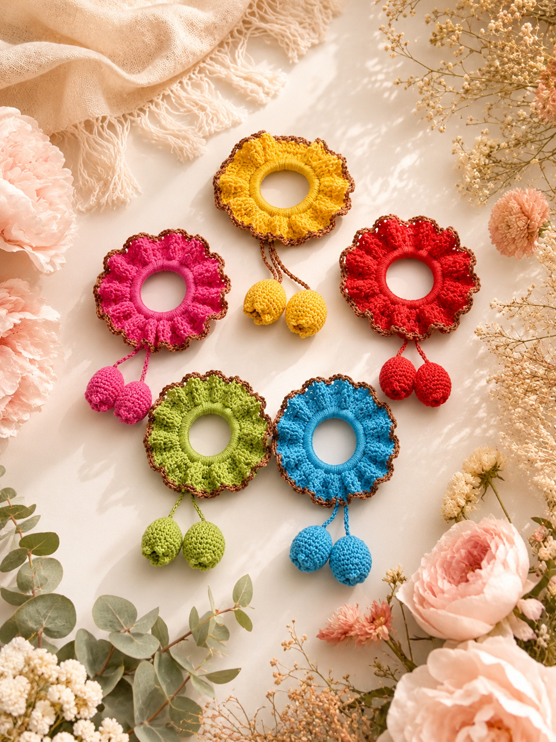 ChatGPT Image Jun 25, 2026, 04_29_53 PM Crochet Scrunches, Fashion, 5 pcs - Image 1