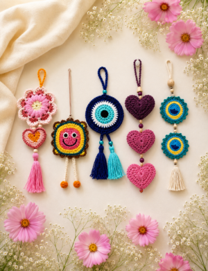 Crochet Bag Charms, Cute, 5pcs
