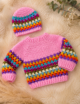 Crochet Baby Sweater & Cap - Image 2