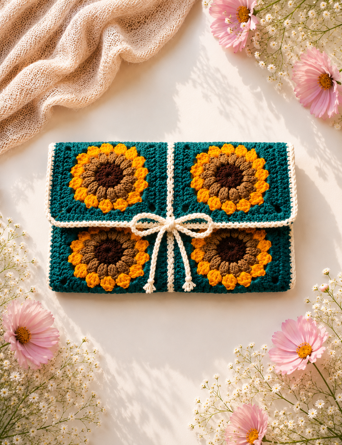 Image 1 Crochet Clutch Bag, Colorful Purse - Image 1