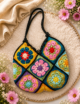 Crochet Shoulder Bag, Colorful Boho Bag. - Image 5