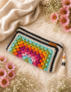 Crochet Clutch Bag, Colorful Purse - Image 8