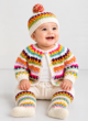 Crochet Rainbow Baby Cardigan Set