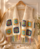 Multicolor Crochet Cardigan Vest - Image 3