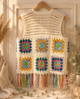 Multicolor Crochet Cardigan Vest - Image 4