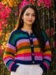 Multicolor Crochet Cardigan - Image 2