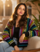 Colorful Crochet Granny Stitch Sweater - Image 2