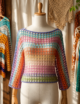 Multicolor Crochet Mesh Top - Image 3