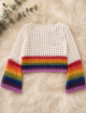 Rainbow Crochet Mesh Top - Image 3
