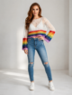 Rainbow Crochet Mesh Top