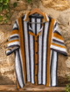 Crochet Polo Mustard Striped Design - Image 3