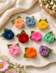 Crochet Rose Leaves Flower, Multicolored, 10 pcs