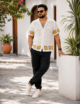 Men’s Crochet Polo Shirt