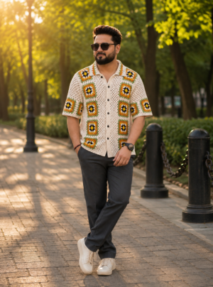 Crochet Granny Square Shirt
