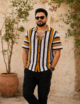 Crochet Polo Mustard Striped Design