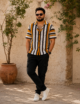 Crochet Polo Mustard Striped Design - Image 2