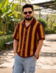 Men’s Crochet Polo Shirt - Image 2