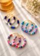 Handmade Clay Beads Hoop Earrings, 3 Pair. - Image 4