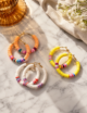 Handmade Clay Beads Hoop Earrings, 3 Pair. - Image 6