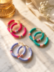 Handmade Clay Beads Hoop Earrings, 3 Pair. - Image 7