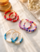 Handmade Clay Beads Hoop Earrings, 3 Pair. - Image 10