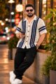 Men’s Crochet Polo Shirt