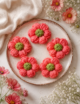 Crochet Puff Flower, Multicolored, Set of 10 - Image 3
