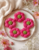 Crochet Puff Flower, Multicolored, Set of 10 - Image 5