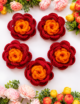 Crochet 3D flower, Multicolor, Set of 5/10 - Image 8