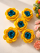 Crochet 3D flower, Multicolor, Set of 5/10 - Image 5